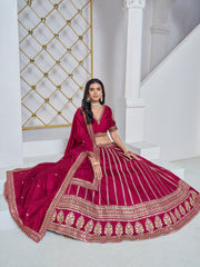 Beautiful Silk Embroidered and Sequins Work Lehenga Choli for Women